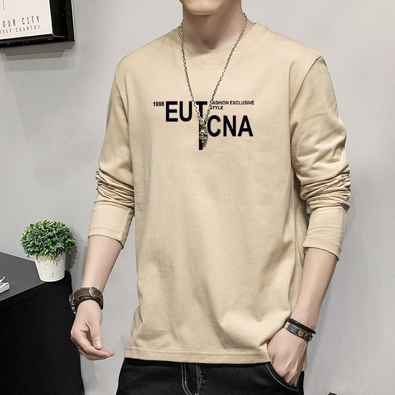長袖Tシャツメンズトレンディブランドゆったり厚手快適通気性春夏スタイルハンサム服ラウンドネック紳士服|undefined