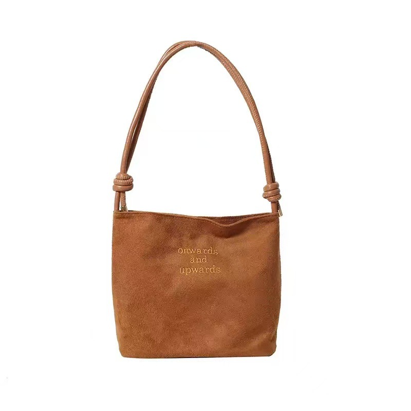 2023 Winter New Trendy and Stylish Simple Women's Bag, High-End Niche Design Crossbody Bag, Suede Material Shoulder Bag