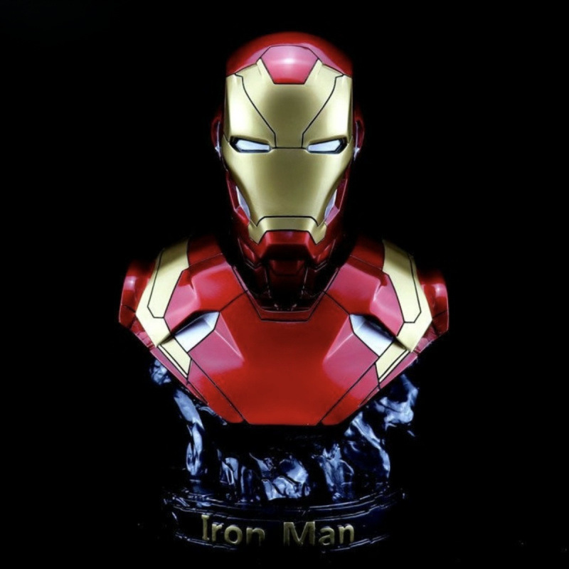 アイアンマンフィギュアモデル胸像アベンジャーズマーベルアニメ樹脂ギフト像インターネット有名人の装飾品イン|undefined