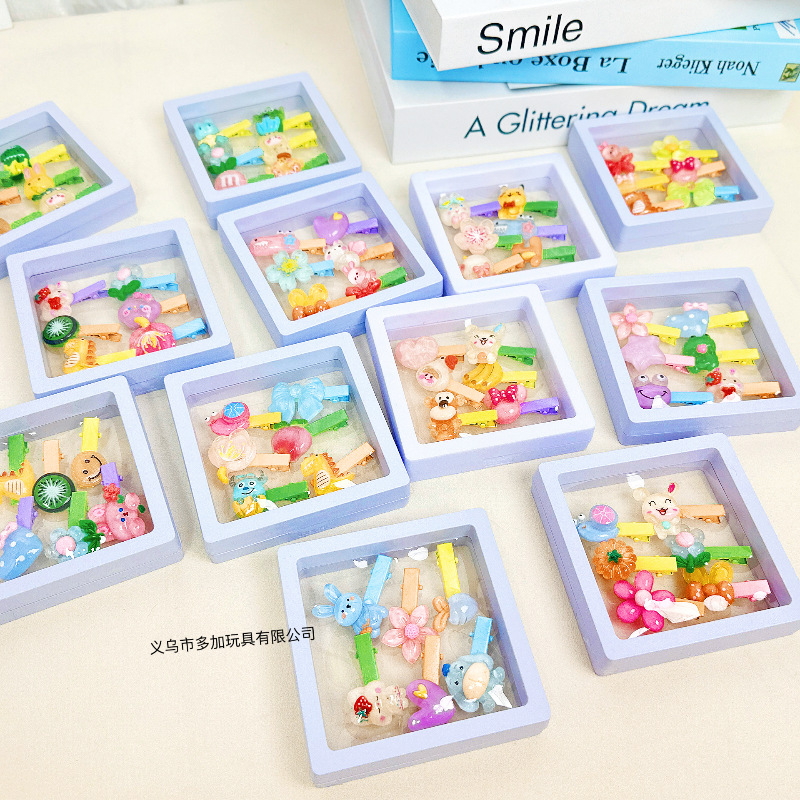 B niños pequeños clip de dibujos animados 6 lindos clips niñas dulces belleza franjas laterales clip de cabello para niños