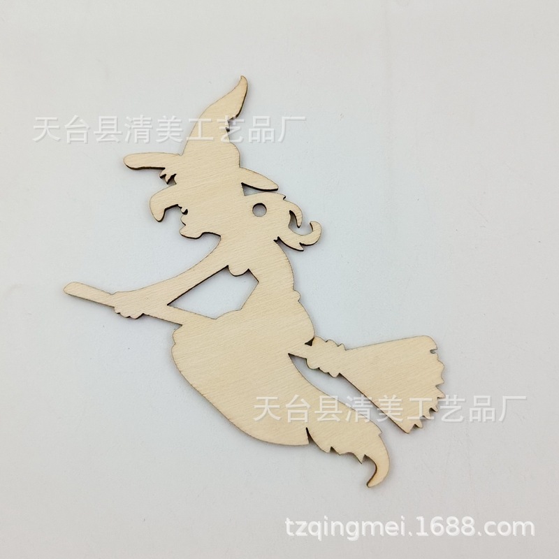 Madera Halloween madera botones decorativos Ghost Festival madera chips 10 unidades un paquete