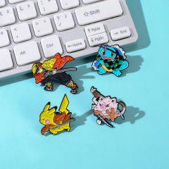 新款鬼滅神奇寶貝忍者龜胸針速賣通卡通可愛書包服裝胸章別針配飾