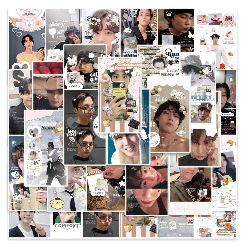 36 Bulletproof Collage Wallpapers, Korean-Style High-End Graffiti, Kpop Boy Group Merchandise, Decorative Sealing Stickers, Waterproof Stickers 36 Bulletproof Collage Wallpapers, Korean-Style High-End Graffiti, Kpop Boy Group Merchandise, Decorative Sealing Stickers, Waterproof Stickers