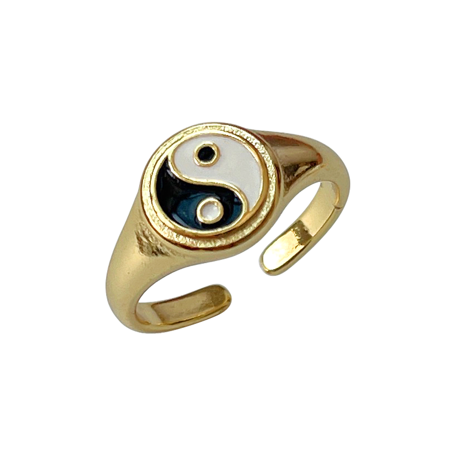 Fashion Heart Shape Smiley Face Copper Enamel Open Ring 1 Piece