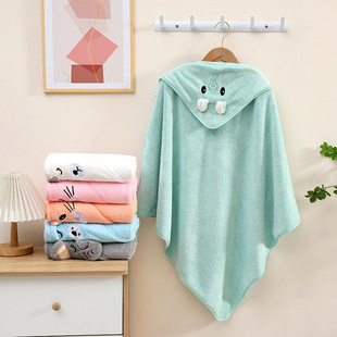 Children's Bath Towel Baby Hooded Cloak Newborn Baby Bath Quick-drying Cushion Cloak Baby Hooded Bathrobe Edge Wrapping