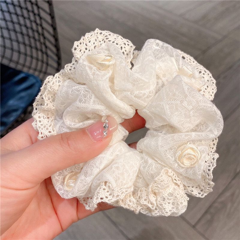 Nuevo encaje coreano anillo de cabello de alto nivel anillo de cabello de niñas cabeza de cuerda de arco flotante cuerda de cabello tocado