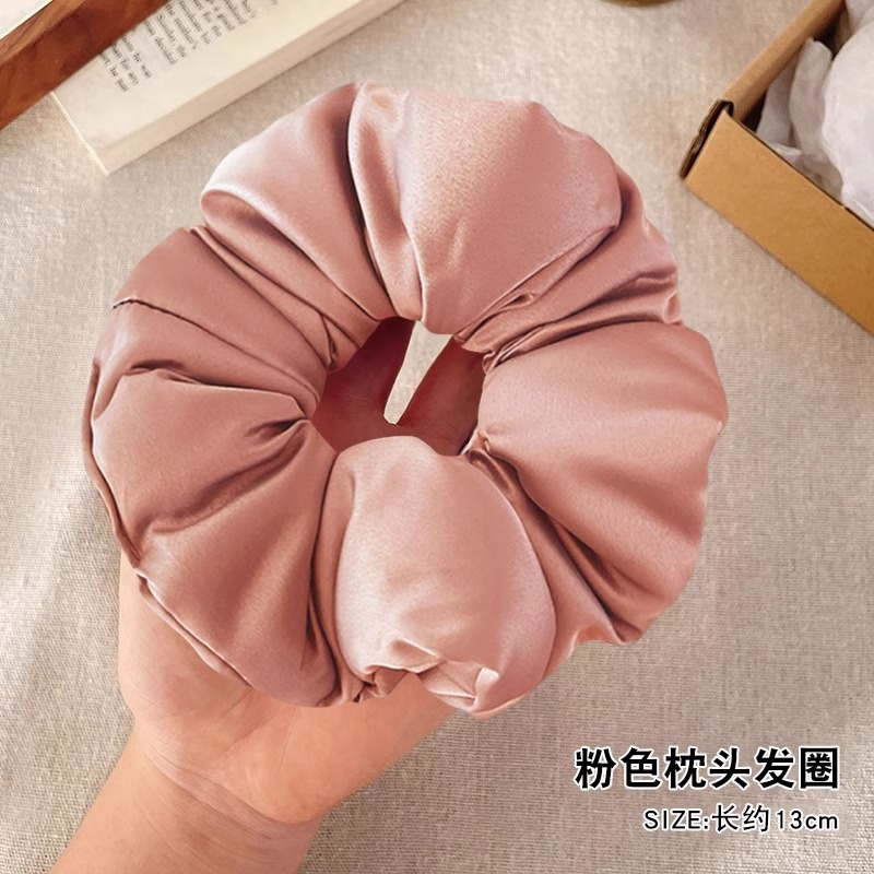 Kitsch加棉填充真丝大肠发圈刘亦菲同款大号缎面睡眠头绳|undefined