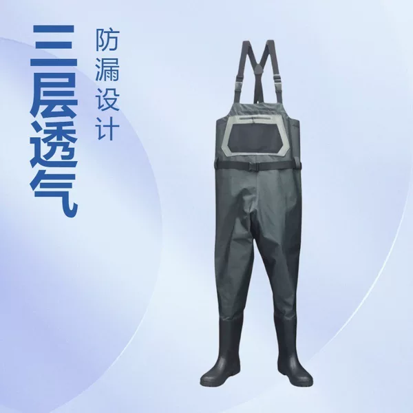 Factory New Product Shelf Breathable Waterproof Shoulder Strap Chest Socks Fishing Pants with Rubber Shoes
