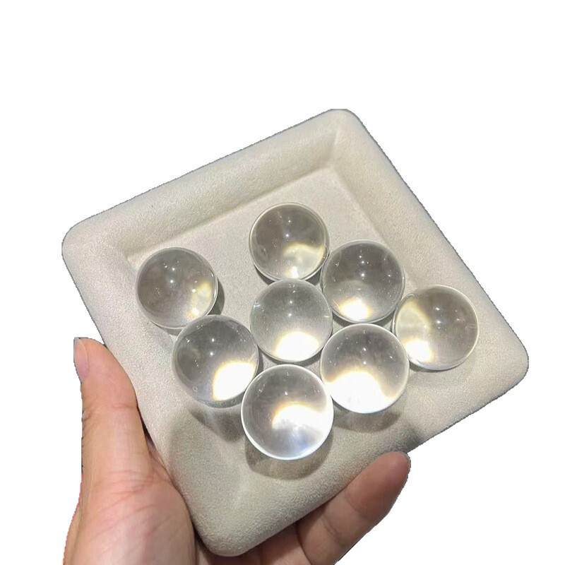 天然白水晶泡泡珠圆珠配件半成品未打孔可镶嵌diy项链耳钉吊坠女|undefined