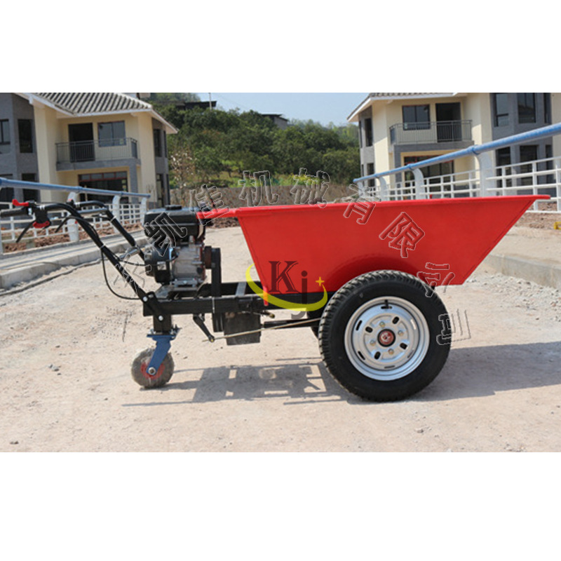 建筑工地汽油翻斗车 送料车  工地运料汽油翻斗车 手推汽油三轮车