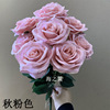 Cross -border simulation Dutch Rose 9 head curled rose foreign trade multi -headed flower background flower wall simulation flower beam wholesale