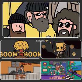 欧美风鼠标垫超大胡子大叔电竞滑鼠垫办公室桌垫电脑键盘垫书桌垫