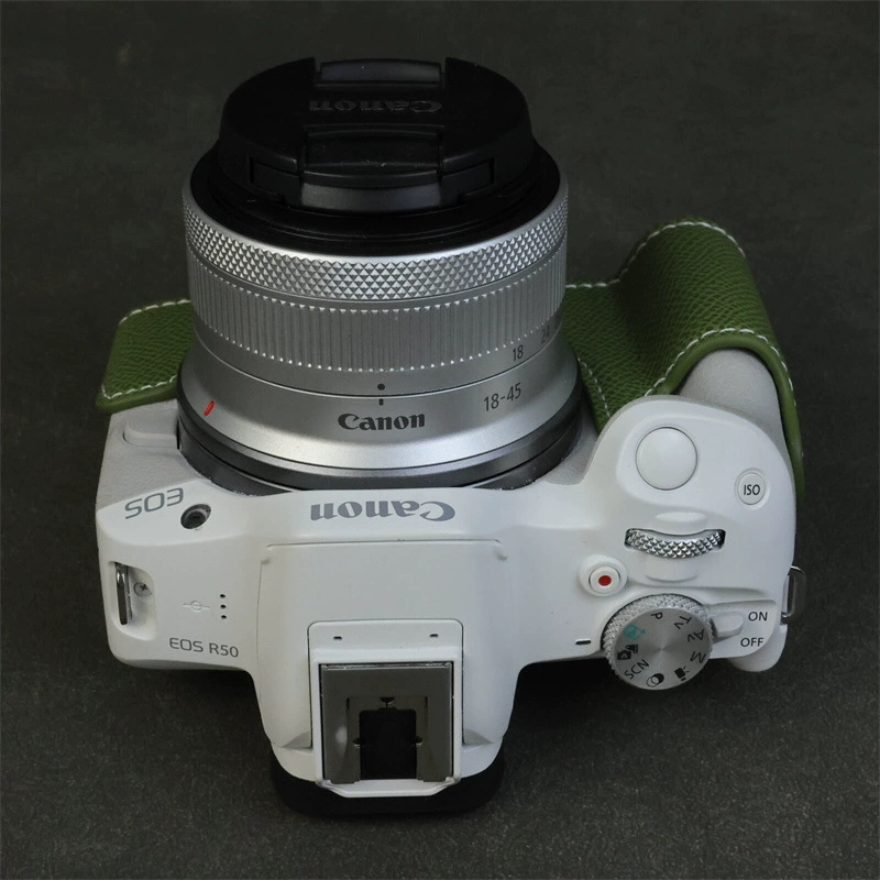 Подходит для сумки-держателя камеры Canon EOS R50 R100, защитный кожаный чехол, полукорпус для R50, чехол для R100
