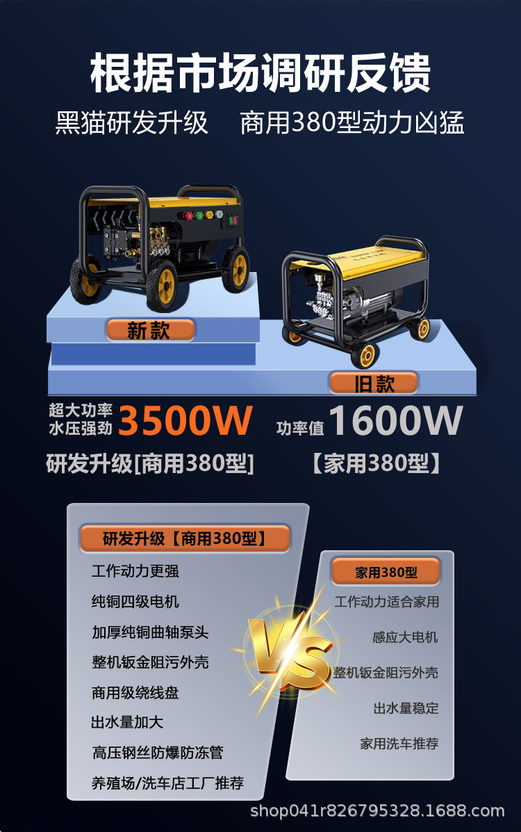 Commercial car washing machine 380 type 220v car washing shop farm high-power ultra-high pressure cleaning machine water gun grab water pump