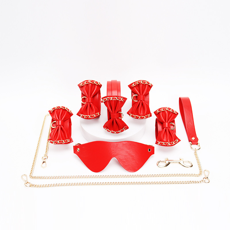 Adult Supplies Seven-Piece Set SM Bound Collar Handcuffs Couples Flirting Props Bow Fun Set Adult Supplies Seven-Piece Set SM Bound Collar Handcuffs Couples Flirting Props Bow Fun Set
