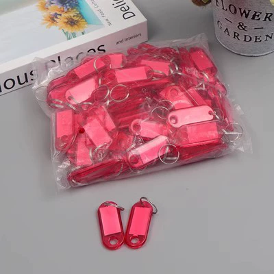 Бирка-ключ ABS, прозрачная цветная, с местом для надписи, 4,9×2 см
