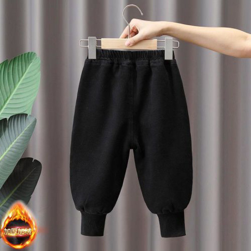 (2개) 소년 청바지 어린이 가을 겨울 기모 바지 2023 새 어린이 두꺼운 한국  기모 따뜻한 바지