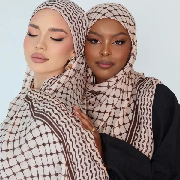 Cross-Border Hot-Selling Modal Printed Headscarf, Houndstooth Desert Turban, Southeast Asia Popular Scarf, Wholesale in Stock