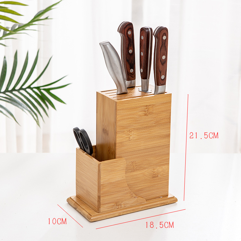 NAN Bamboo cuchillo de mesa de cocina cuchillo de verduras casero palillos jaula cuchillo de almacenamiento rack multifuncional cuchillo de inserción rack