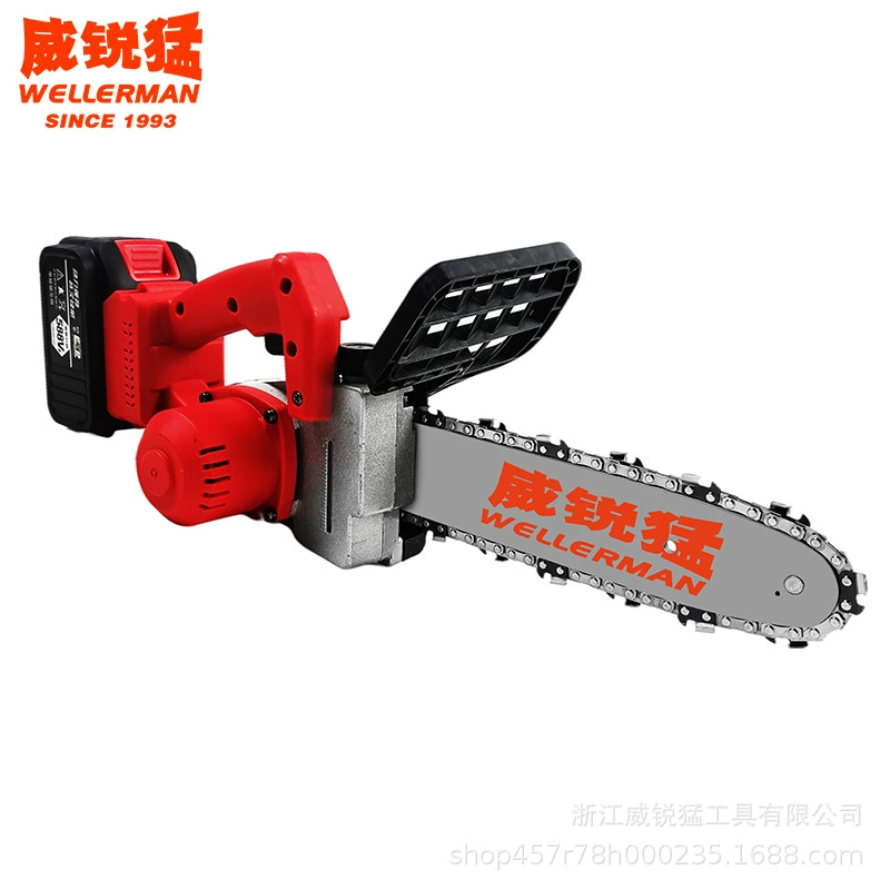 Weiruimeng Бесщеточная перезаряжаемая электрическая пила с литиевой батареей Мощная Бытовая Электрическая цепная пила Портативная многоцелевая Беспроводная каротажная пила