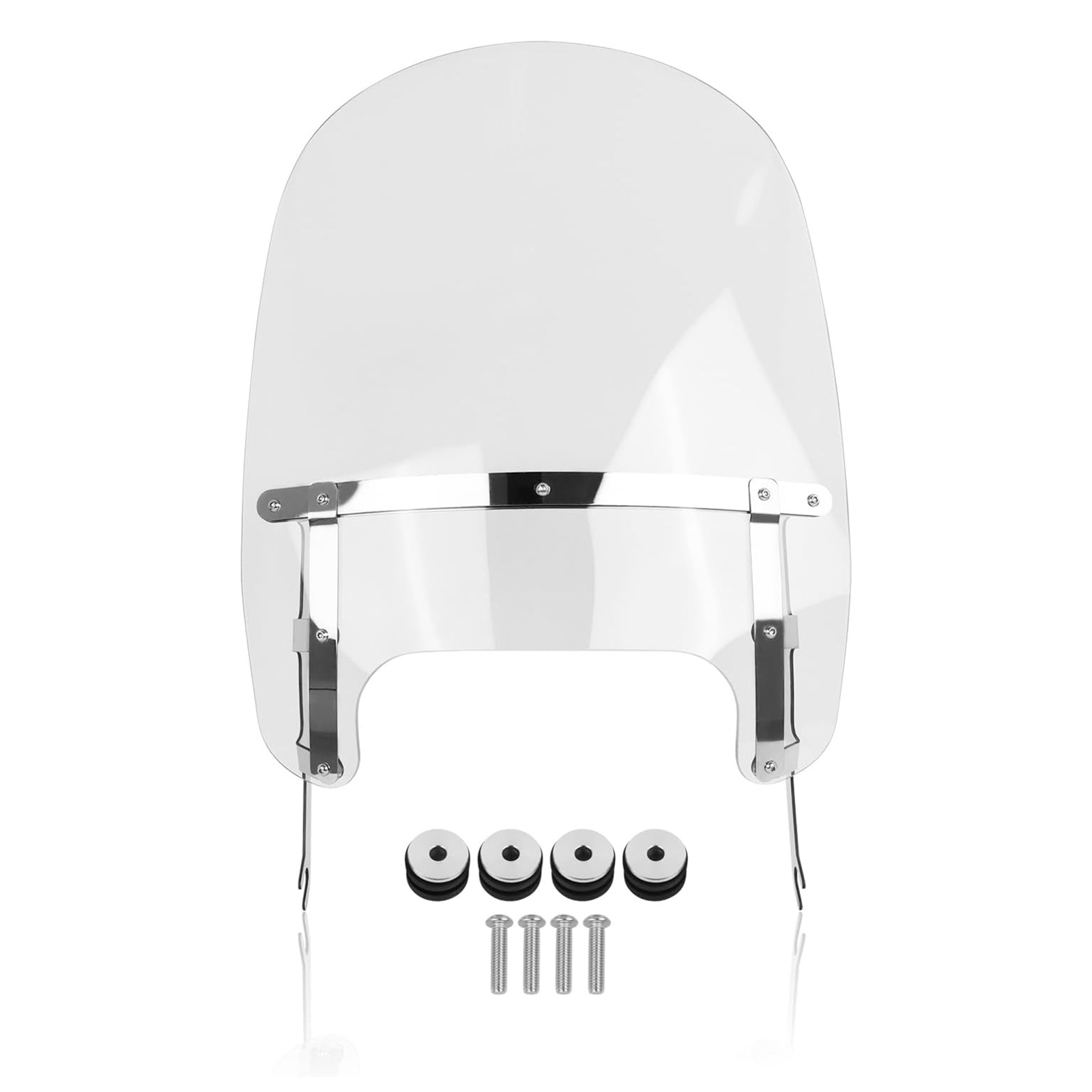 Suitable for the New Harley Fat Boy Modified Quick-Release Front Windshield, Transparent Glass with 5mm Thickness, Front Windscreen for 2018-2026 Models
