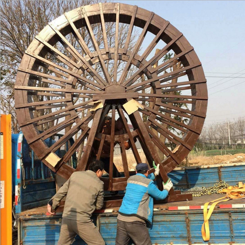 Завод прямой открытый антикоррозийный деревянный водовоз большой садовый пейзаж водный грузовик живописное место деревянный Электрический фэн-шуй колесо