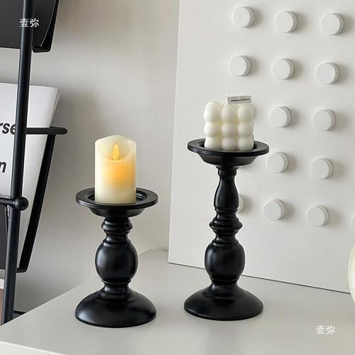 American-style candleholder candlelight dinner candle cups atmosphere decoration black iron craft candle holder craft item manufacturer supply