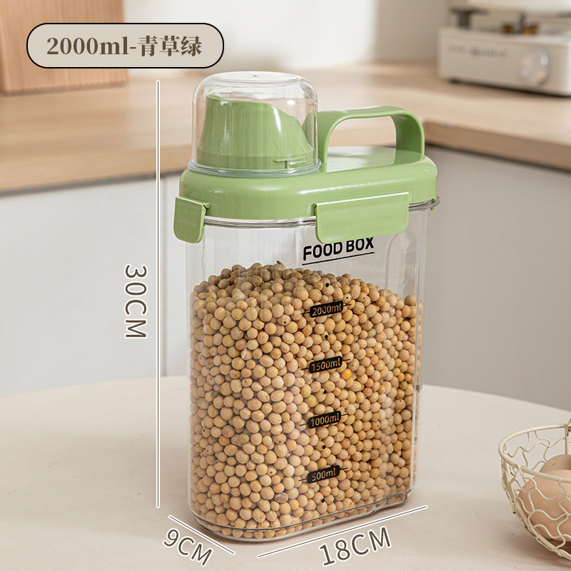 Caja de grano de granos, cocina doméstica a prueba de insectos y humedad, tanque de almacenamiento de harina de arroz, alimento para gatos, alimento para perros, tanque de almacenamiento image 10