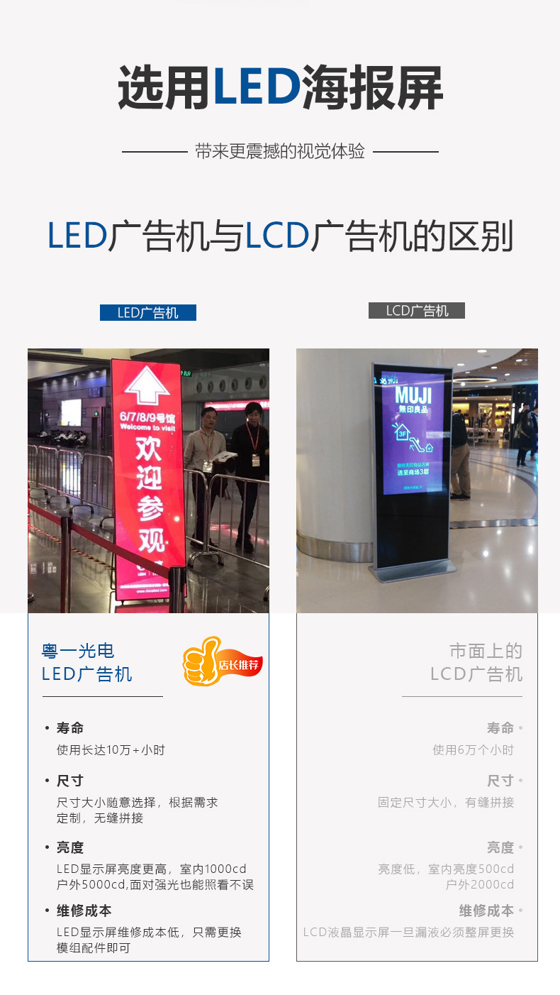 LED海报屏落地立式广告屏高清全彩商场服装店展示宣传LED镜子屏-阿里巴巴