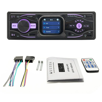 2.1inch Car-Mounted Mp3 Smart Small-Screen Player Bluetooth Hands-Free Universal Radio Card-Inserting USB Drive Sc1668K (Car mp3) - 12v-universal-wiring-harness-official-standard-configuration-sc1668k-without-touch