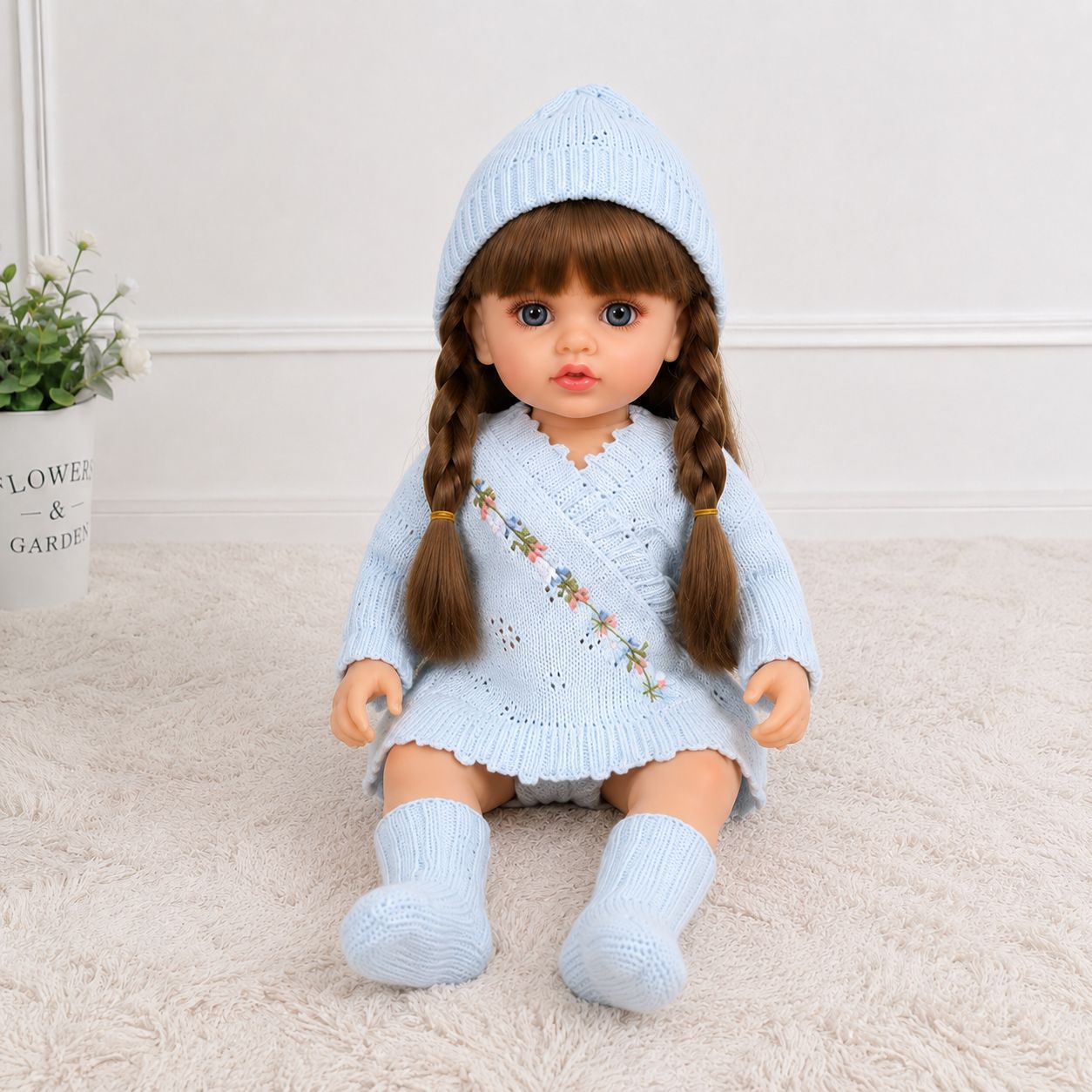 Muñeca Reborn Interactiva con Sensor Inteligente 40cm de Vinilo Multilingüe