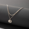 Brand accessory, metal round human head hip-hop style, double-layer chain for key bag , Aliexpress, Korean style