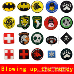 Magic tape badge chest emblem national flag sticker backpack patch rubber patch August 1st patch personalized armband clothing patch 