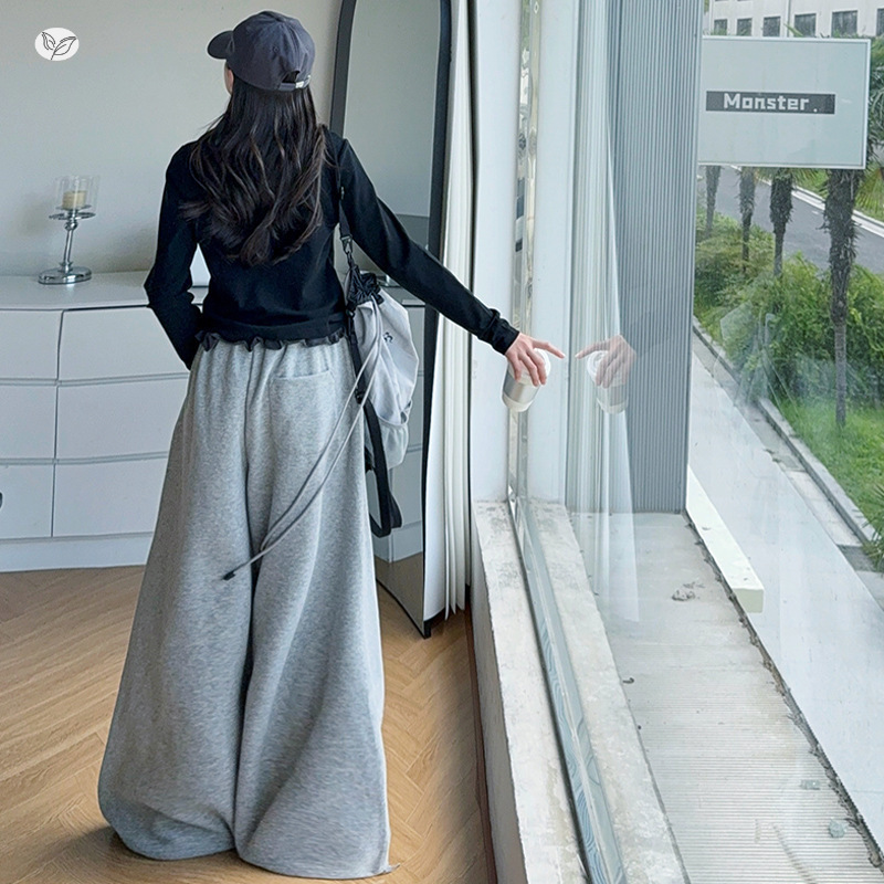 女童爵士舞服套装2025年秋季新款中大童印花打底衫撞色阔腿裤两件|undefined