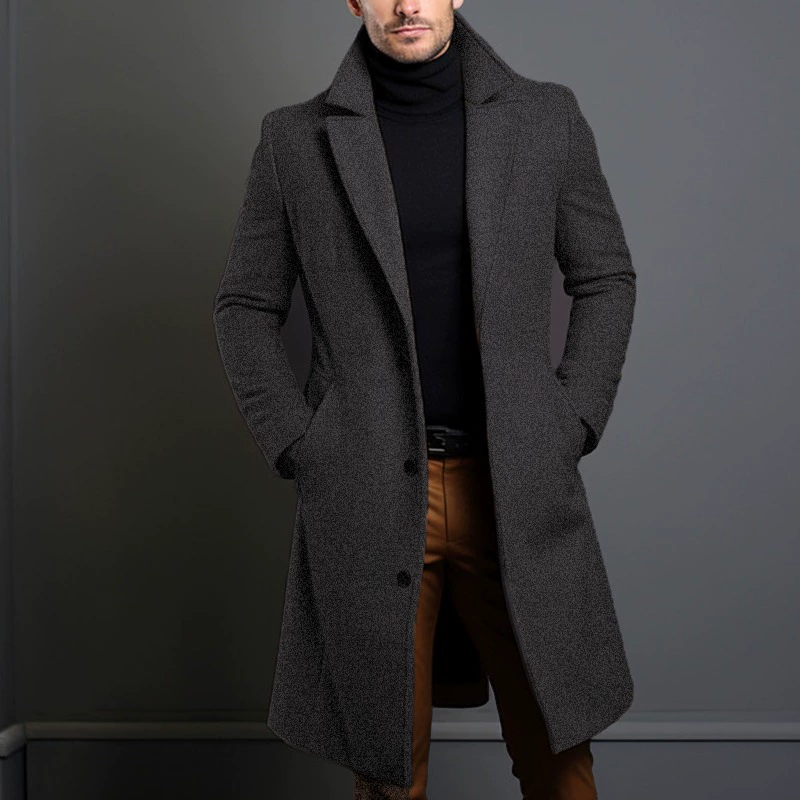 Куртка (Amazon) Цветной полуseason Woolen Coat, средняя длина, тёплая подкладка