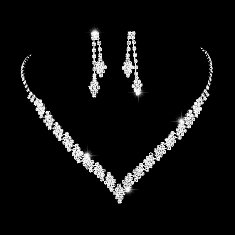 Fashion Geometric Copper Inlay Zircon Bracelets Earrings Necklace 1 Set display picture 3
