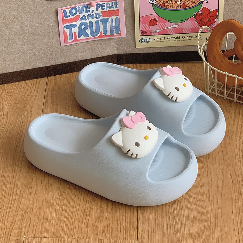 Internet Celebrity Cartoon Cute Kt Cat Thick-Soled Eva Slippers for Women Summer Outdoor Wear Home Non-Slip Indoor Ins Sandals