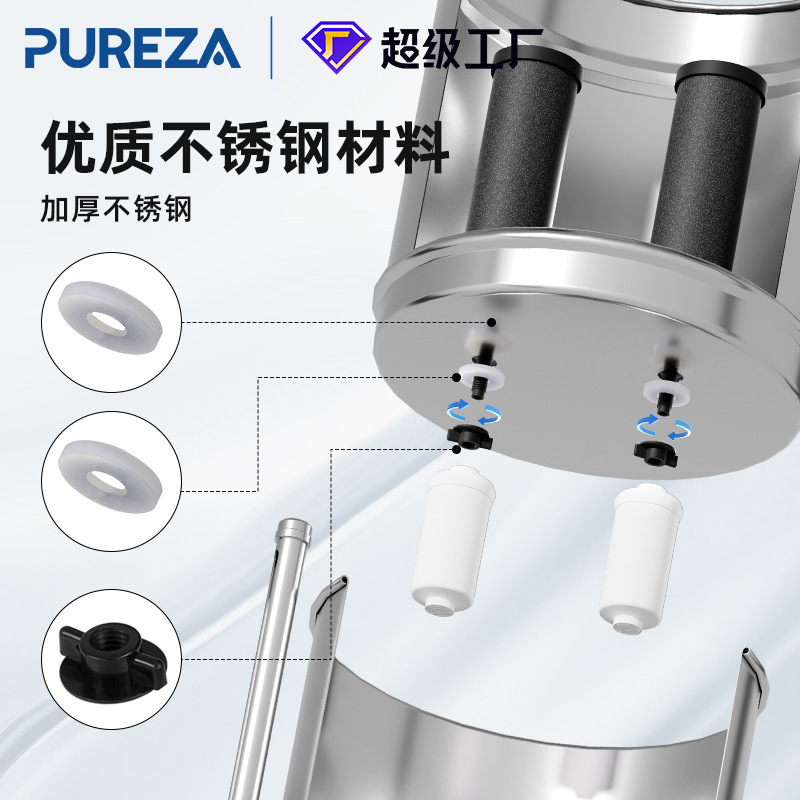 国境を越えて人気のある屋外キャンプステンレス浄水桶重力フィルタ野外家庭用トレーラーフィルター浄水器|undefined