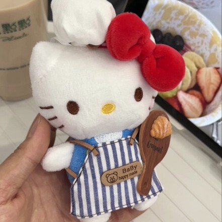 可爱围裙眼镜毛绒挂件厨师帽创意少女心公仔玩偶包包挂饰钥匙扣|undefined