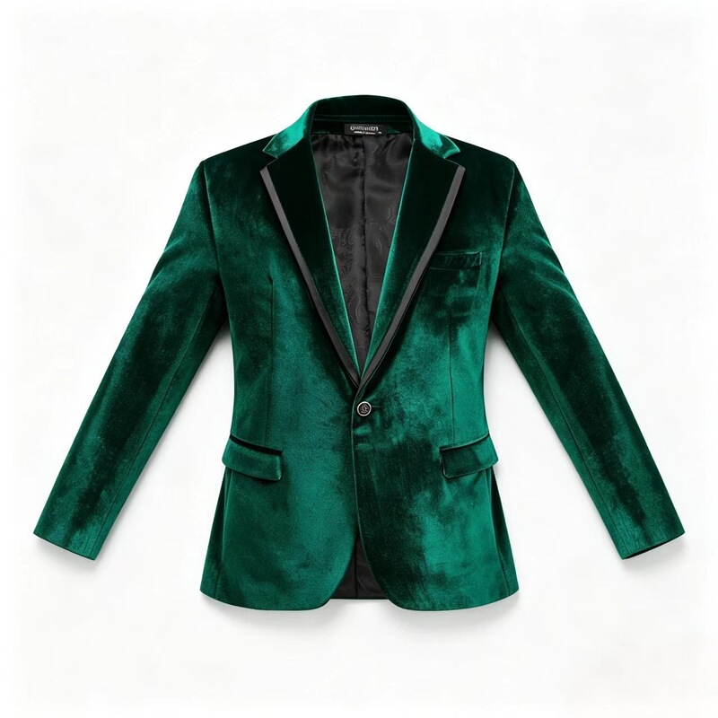 New cross-border spring and autumn men's velvet casual blazer, foreign trade slim-fit blazer, youth formal wear, lightweight style New cross-border spring and autumn men's velvet casual blazer, foreign trade slim-fit blazer, youth formal wear, lightweight style