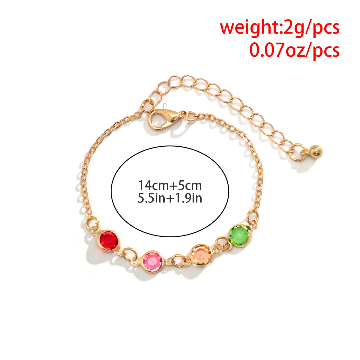 Fashion Round Copper Bracelets Inlay Artificial Crystal Copper Bracelets