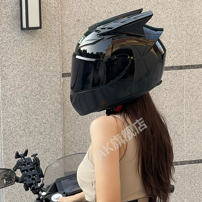 locomotive electric Bluetooth Knight wholesale, Motosiklet kaskı (dəbilqə) - pure-black-bright-horns-black-mirror-m