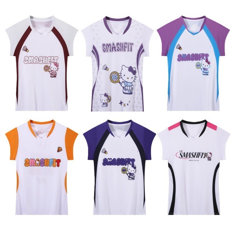 2025 New Yy Badminton Clothing Women's Short-Sleeved T-Shirt Sports Quick-Drying Breathable Top Waist Jersey Training Clothing