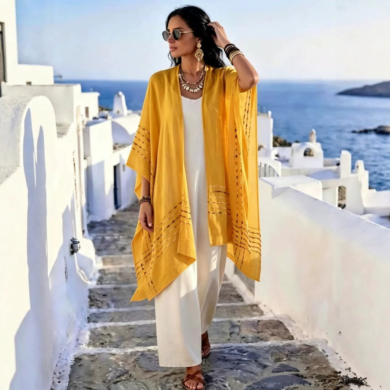 2026 New Cross-Border Sunscreen Shawl for Women, Resort Style Knitted Cardigan, Versatile Mid-Length, Light Luxury with a High-End Feel, Sun Protection 2026 New Cross-Border Sunscreen Shawl for Women, Resort Style Knitted Cardigan, Versatile Mid-Length, Light Luxury with a High-End Feel, Sun Protection