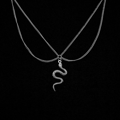European and American Cross-border Bestselling Snake Pendant Necklace Personal Creative Double Layer Women's Lockchain AliExpress Snake Necklace for Women