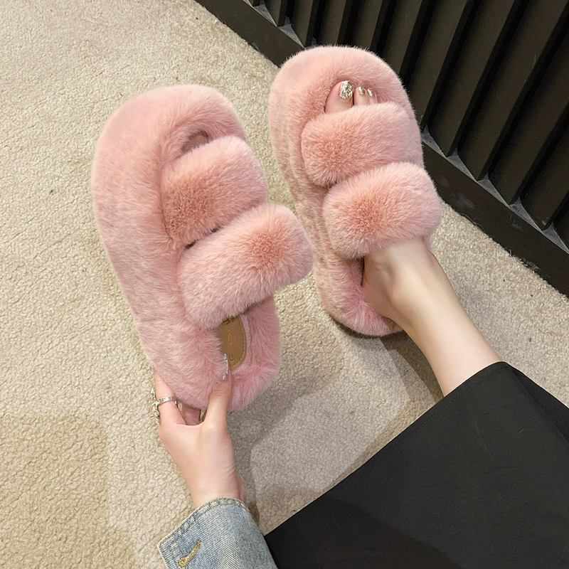 Slippers platform, demi-season keep warm footwear, 2023 collection