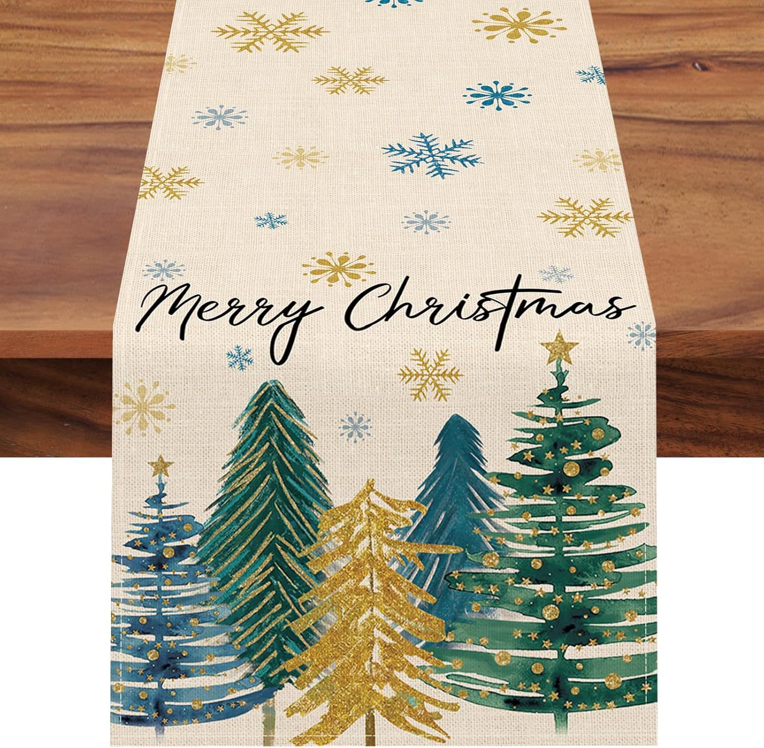 Transfronterizo 2024 Amazon nuevo árbol de Navidad festivales lino tabla bandera tabla de comedor tabla bandera de té image 10