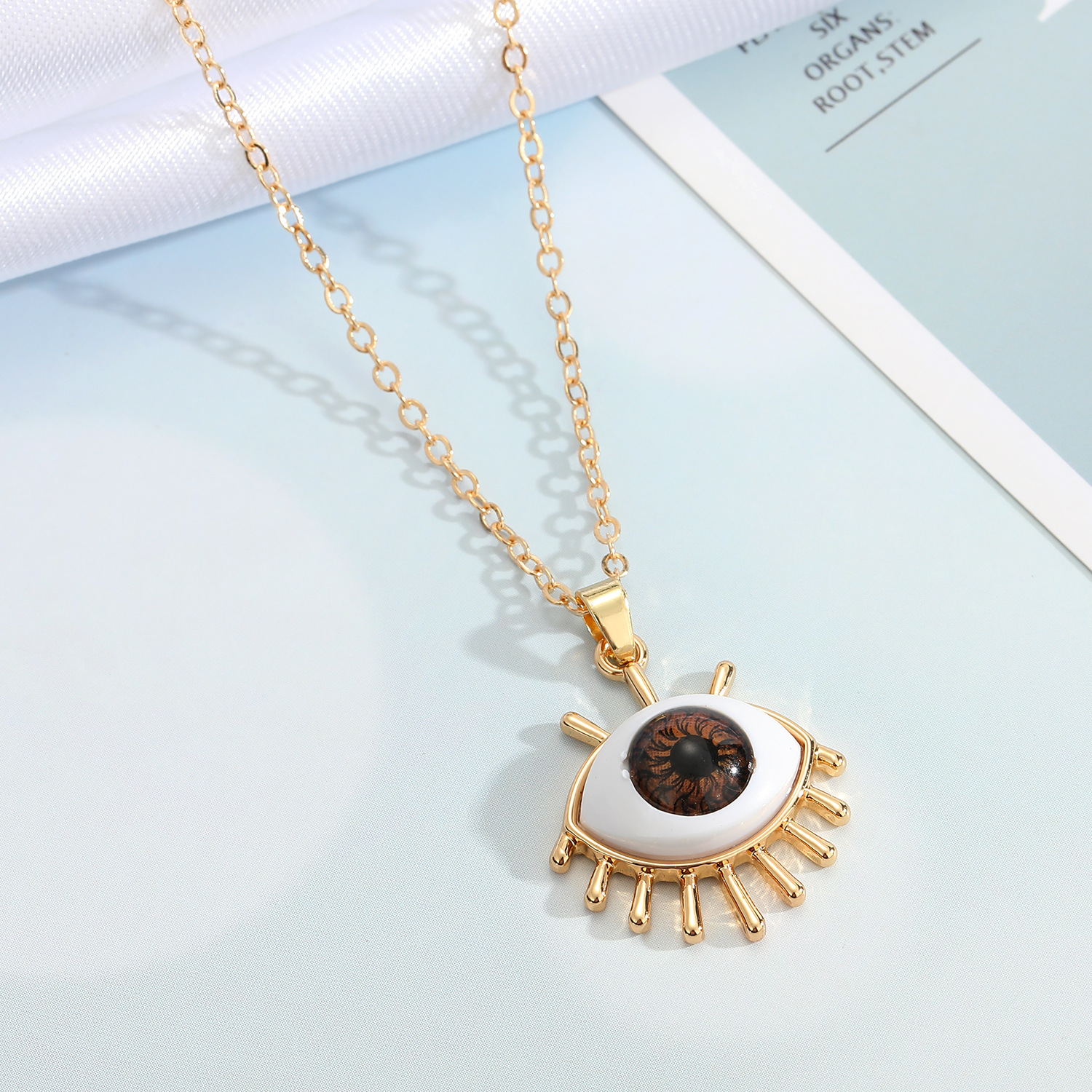 fashion devilu0027s eye geometric pendant necklace wholesale Nihaojewelry