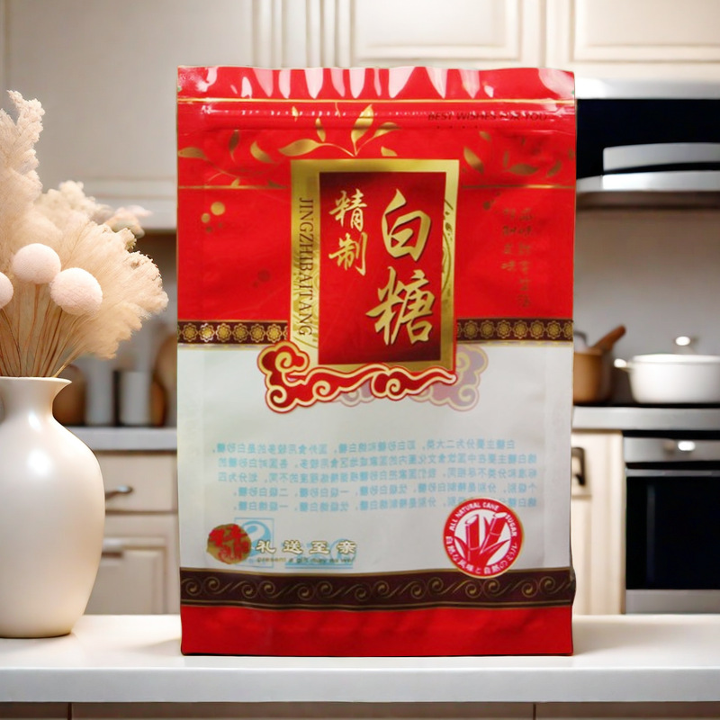 精品白糖包装袋绵纱糖塑料自封袋子500克一斤装精品白砂糖袋批发
