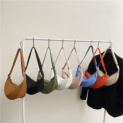 Cross-border foreign trade nylon dumpling bag women's bag ultra-lightweight  fashion cross-body bag underarm simple shoulder canvas bag